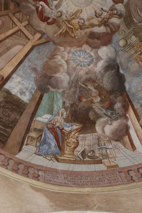 peinture monumentale de la coupole, détail : Annonciation