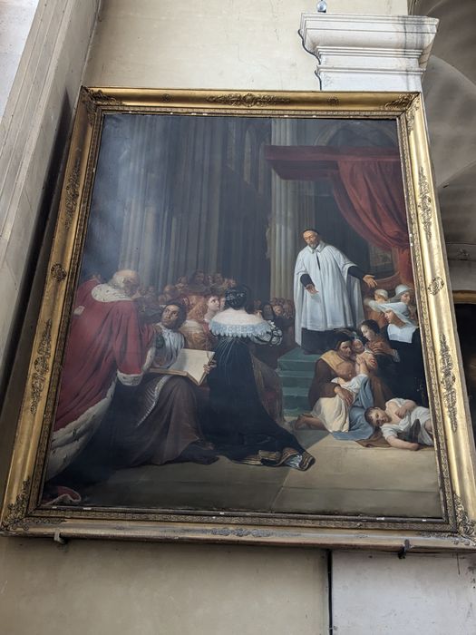 tableau : Saint Vincent de Paul prêchant devant la cour en faveur des enfants trouvés