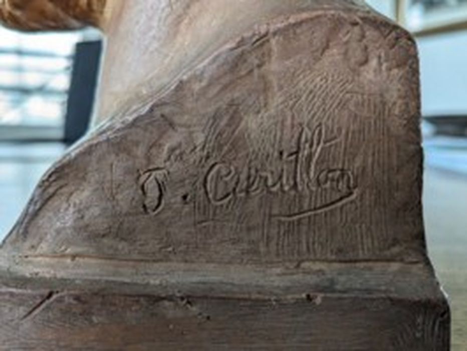 buste : Paul Verlaine, détail de la signature