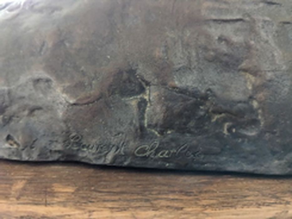 buste : Georges van Bosterhaudt, détail de la signature