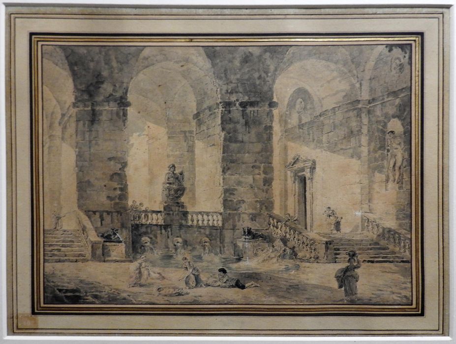 Ensemble de 4 dessins d'Hubert Robert