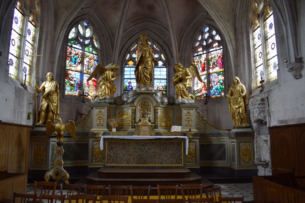 maître-autel, retable, statues, devant d'autel