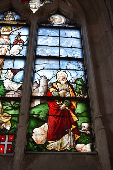 verrière : Crucifixion (baie 0), vue partielle