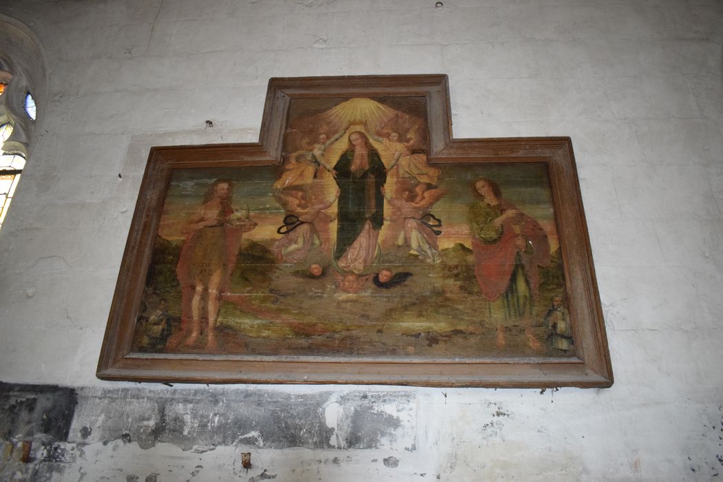 tableau : Vierge glorieuse, saint Jean-Baptiste, saint Jean l'Évangéliste