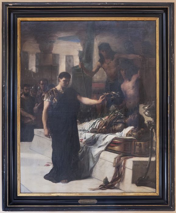 tableau : Auguste devant le tombeau d’Alexandre - © Ministère de la Culture (France), Conservation des antiquités et des objets d’art de Seine-et-Marne – Tous droits réservés 