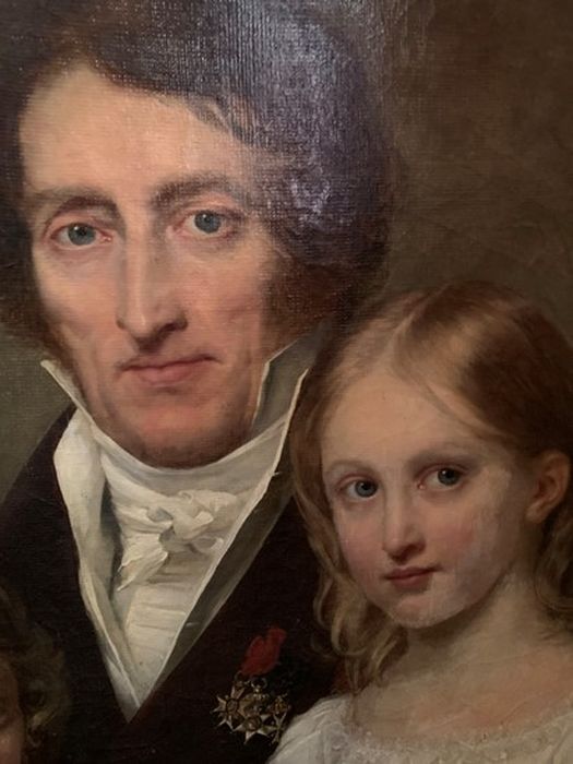 tableau : Portrait d’Alexandre-César, comte de la Panouse avec deux de ses enfants, vue partielle