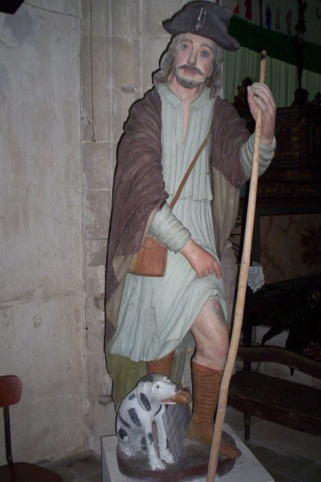 statue : saint Roch - © Ministère de la Culture (France), Conservation des antiquités et des objets d’art des Deux-Sèvres – Tous droits réservés 