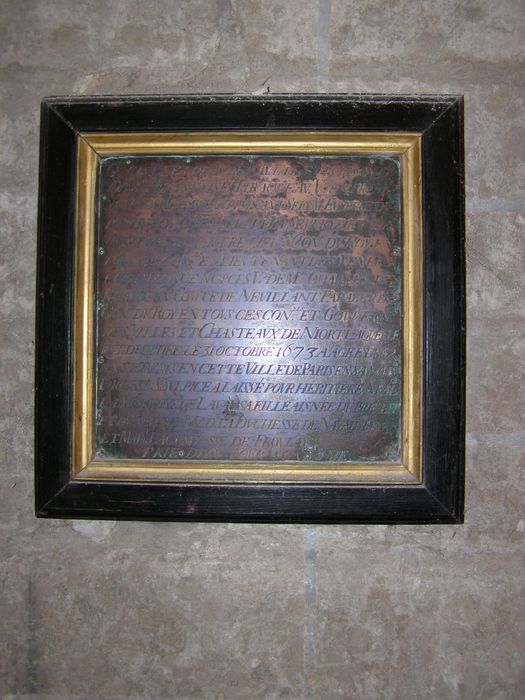 plaque funéraire : épitaphe de Françoise Tiraqueau