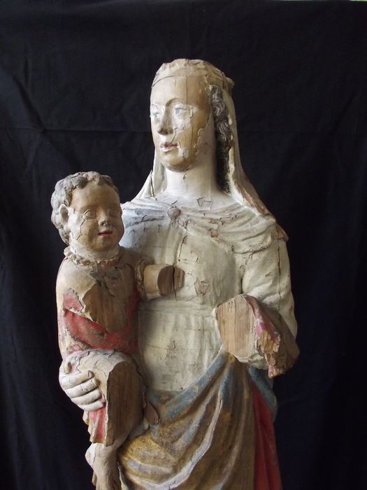 statue : Vierge à l'Enfant, vue partielle