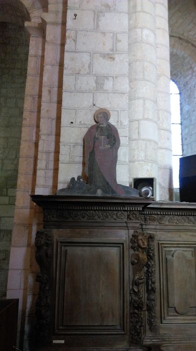 peinture monumentale (silhouette peinte sur bois) : Saint Jean l'évangéliste