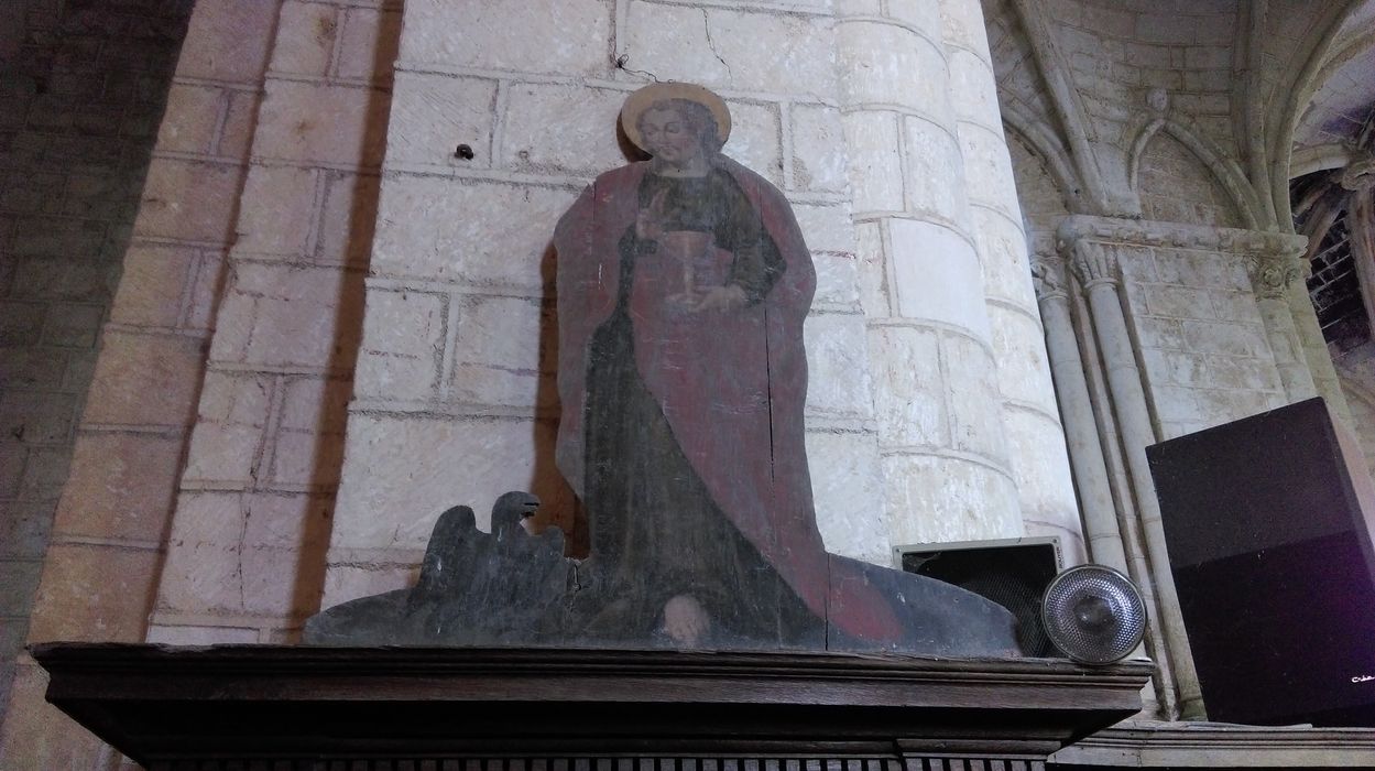 peinture monumentale (silhouette peinte sur bois) : Saint Jean l'évangéliste