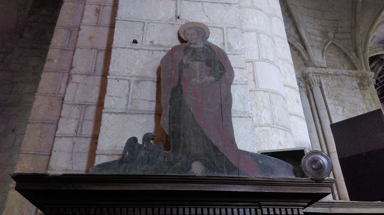 peinture monumentale (silhouette peinte sur bois) : Saint Jean l'évangéliste