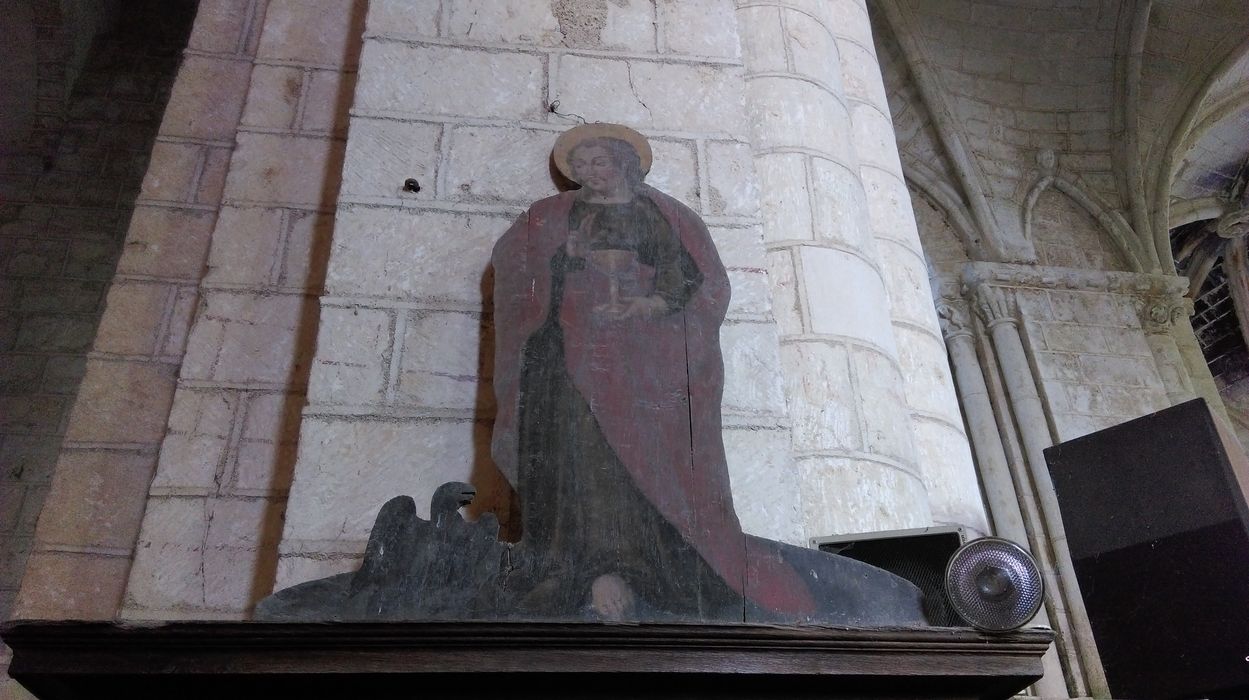 peinture monumentale (silhouette peinte sur bois) : Saint Jean l'évangéliste