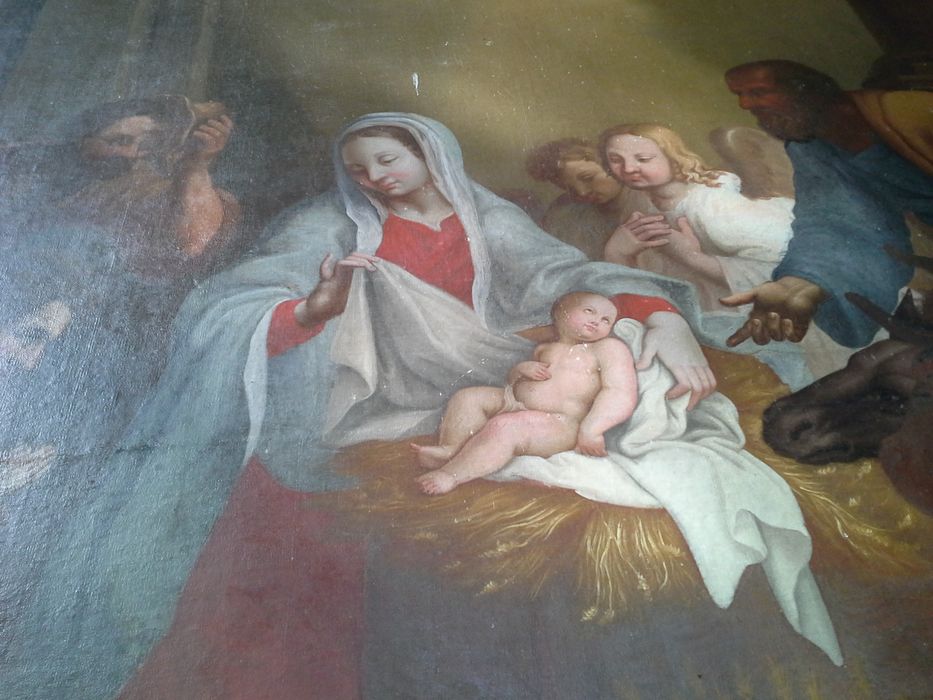 tableau : Adoration des bergers, vue partielle