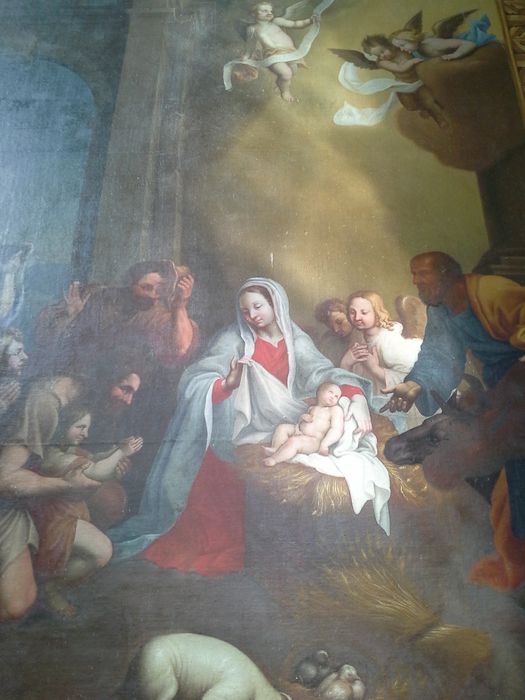 tableau : Adoration des bergers, vue partielle