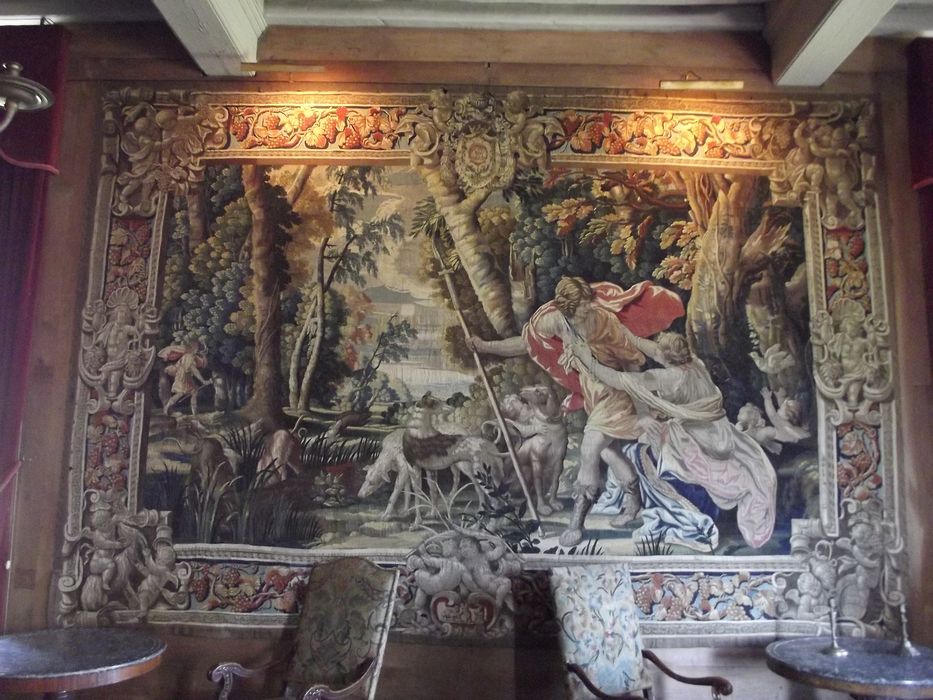 pièce murale : série des amours des dieux : Vénus ou Diane et Adonis
