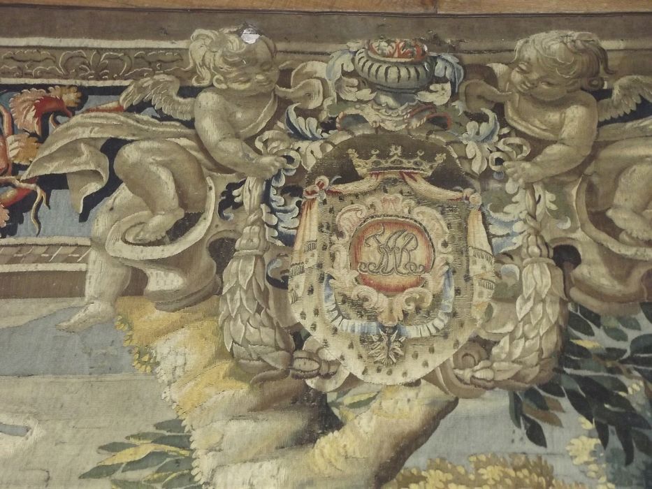pièce murale : série des amours des dieux : Vénus ou Diane et Adonis, détail