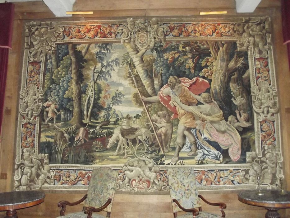 pièce murale : série des amours des dieux : Vénus ou Diane et Adonis