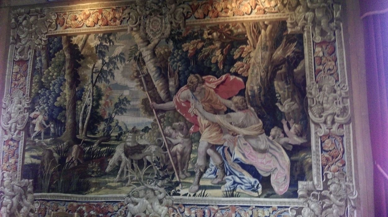 pièce murale : série des amours des dieux : Vénus ou Diane et Adonis