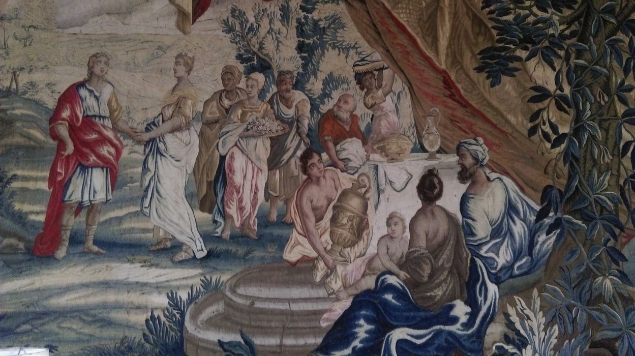 pièce murale : scène antique, vue partielle