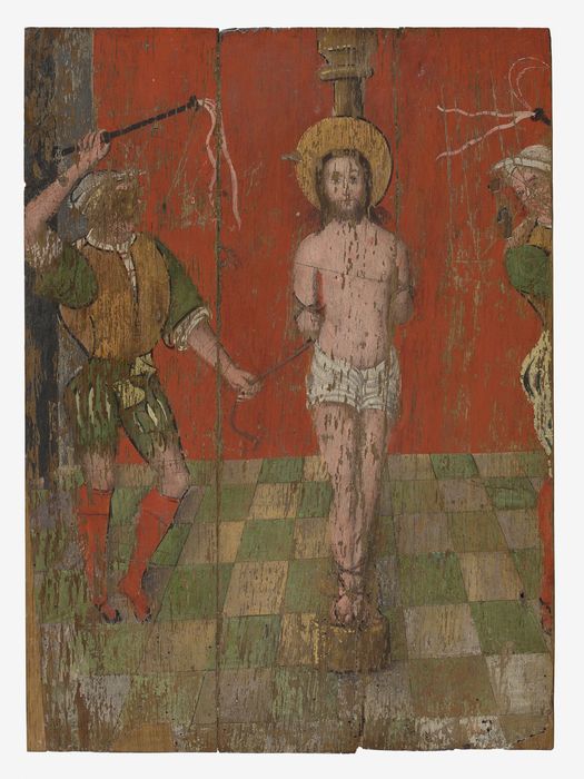devant d'autel : Le Christ aux limbes, Christ en croix, La Flagellation, détail - © Ministère de la Culture (France), Conservation des antiquités et des objets d’art de la Somme – Tous droits réservés 