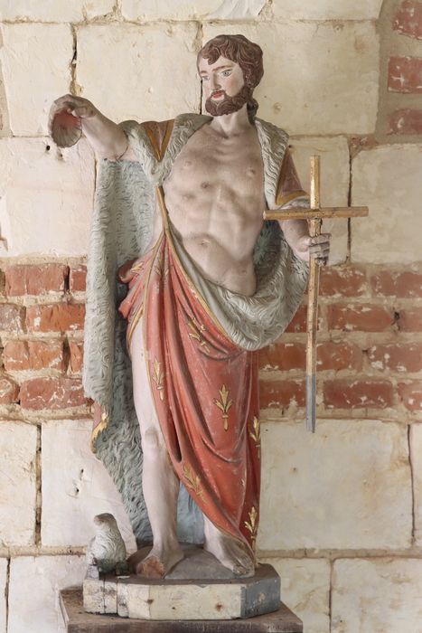 statue : Saint Jean-Baptiste baptisant au Jourdain - © Ministère de la Culture (France), Conservation des antiquités et des objets d’art de la Somme – Tous droits réservés 