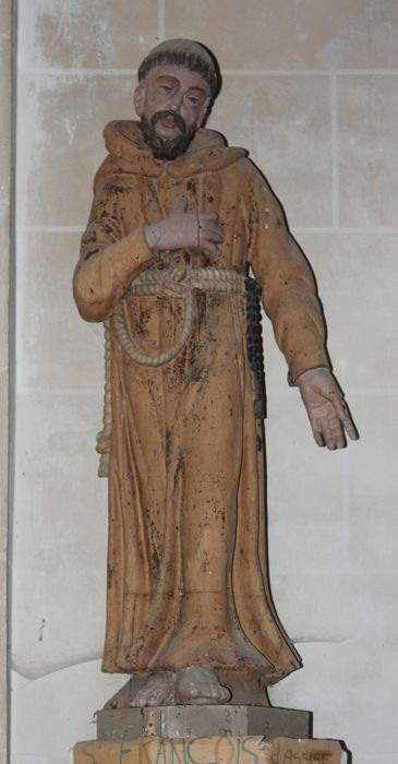 statue : Saint François d'Assise - © Ministère de la Culture (France), Conservation des antiquités et des objets d’art de la Somme – Tous droits réservés 