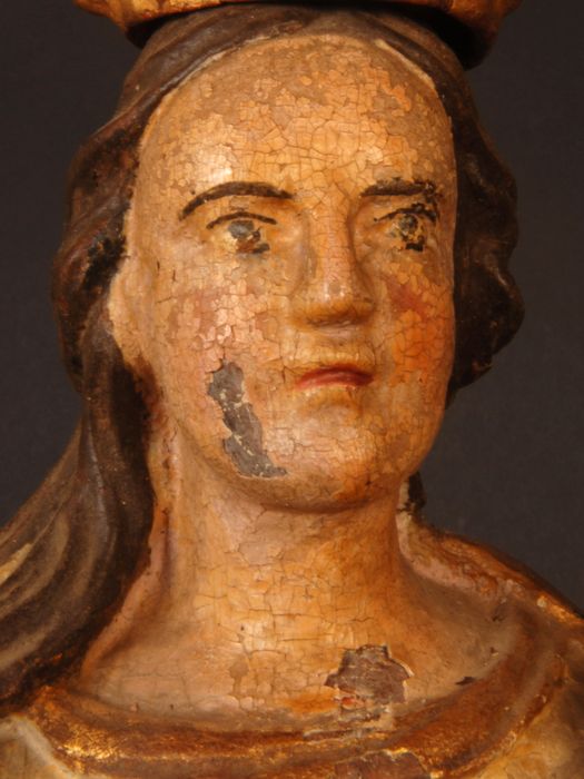 statue (statuette) : Vierge à l'Enfant, détail