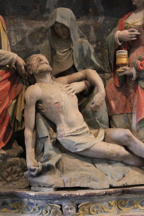 retable : Déploration sur le Christ mort, vue partielle