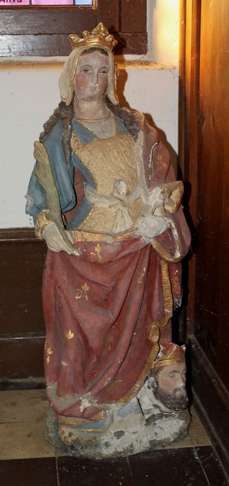 statue : Sainte Catherine - © Ministère de la Culture (France), Conservation des antiquités et des objets d’art de la Somme – Tous droits réservés 