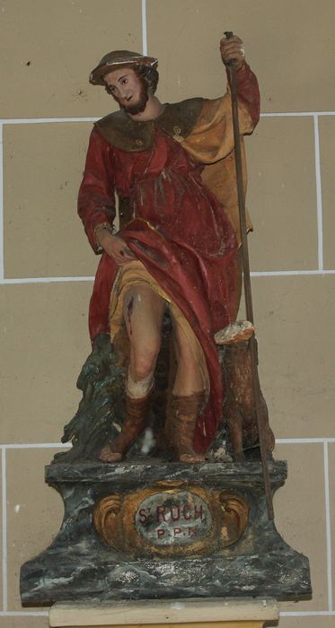 statue : Saint Roch - © Ministère de la Culture (France), Conservation des antiquités et des objets d’art de la Somme – Tous droits réservés 