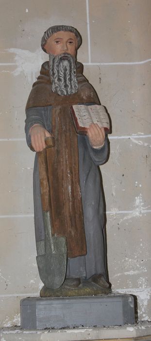 statue : Saint Fiacre - © Ministère de la Culture (France), Conservation des antiquités et des objets d’art de la Somme – Tous droits réservés 