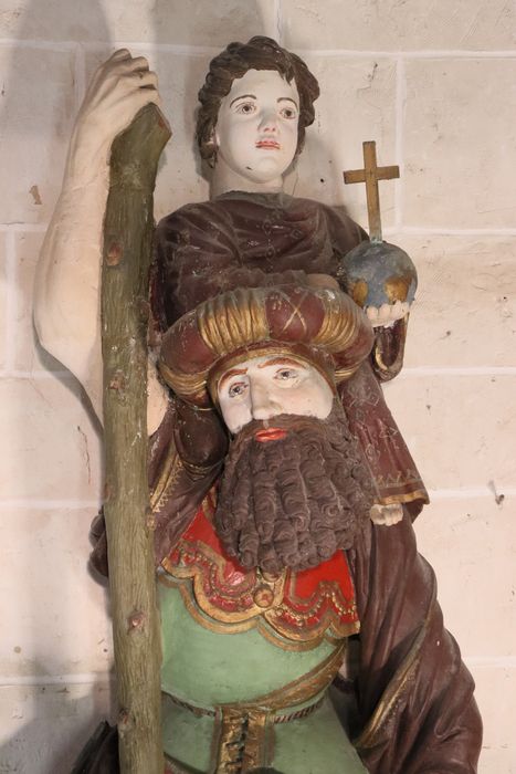 statue : Saint Christophe, vue partielle