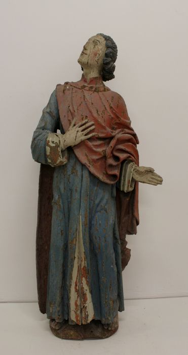Deux statues provenant d'une poutre de gloire : Vierge et Saint Jean l'Evangéliste