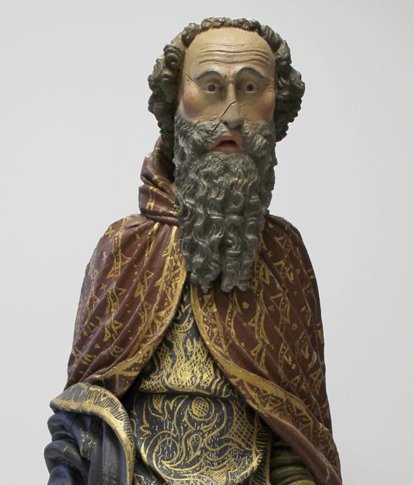 statue : Saint Antoine ermite, vue partielle