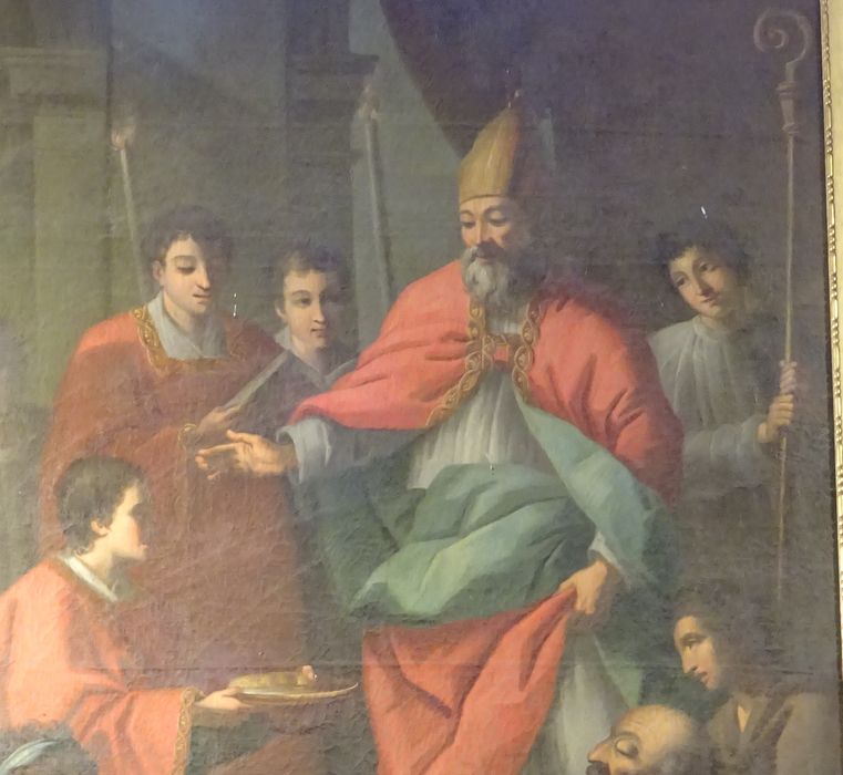 tableau : Saint Clair guérissant des aveugles, vue partielle