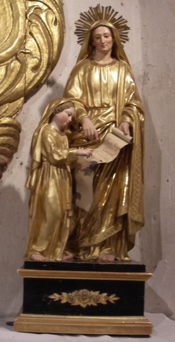 Groupe sculpté : Sainte Anne enseignant la Vierge