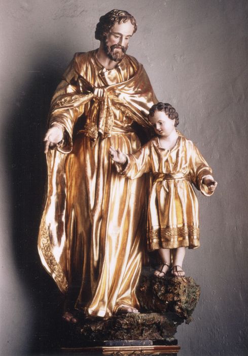 Groupe sculpté : Saint Joseph et Jésus