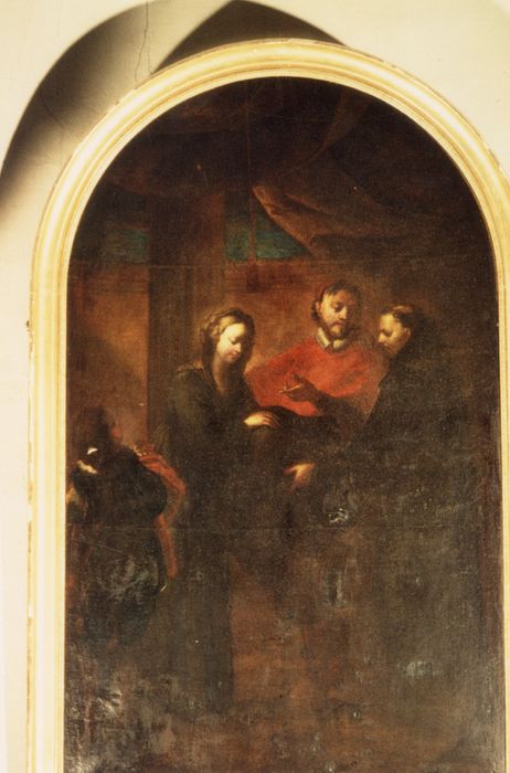 Tableau : Réception du manteau de saint François par sainte Elisabeth de Hongrie