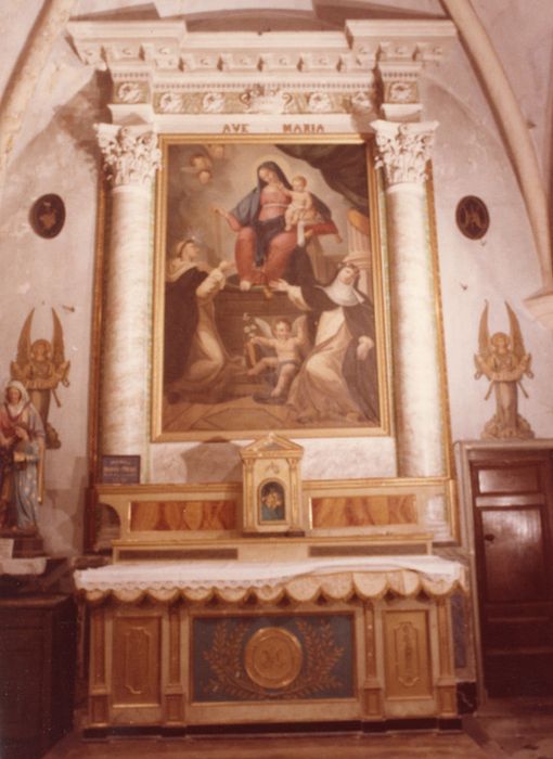 retable, tableau d'autel : Donation du Rosaire (la)