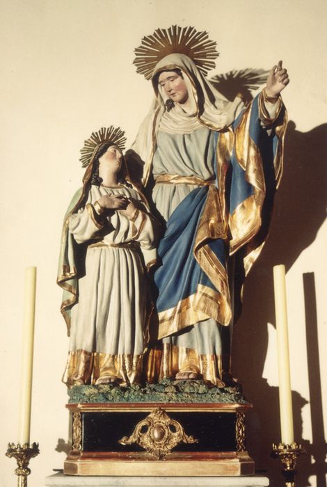 groupe sculpté : Sainte Anne enseignant la Vierge