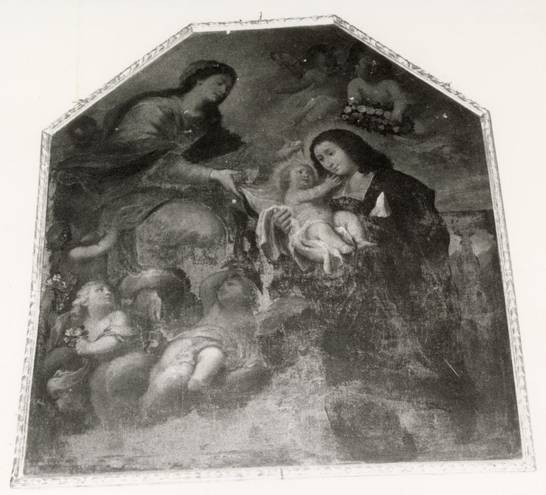tableau : Sainte Angèle de Merici recevant de Marie l'Enfant Jésus