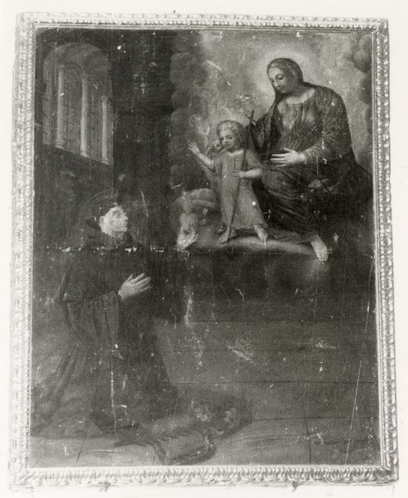 Tableau : Saint Antoine de Padoue aux pieds de la Vierge et de l'Enfant