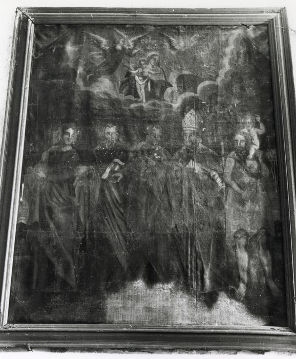 Tableau : Saint Jean apôtre, Saint Paul, Saint Pierre et Saint Christophe