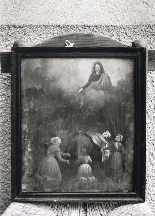 ex-voto : Personne alitée sous un baldaquin