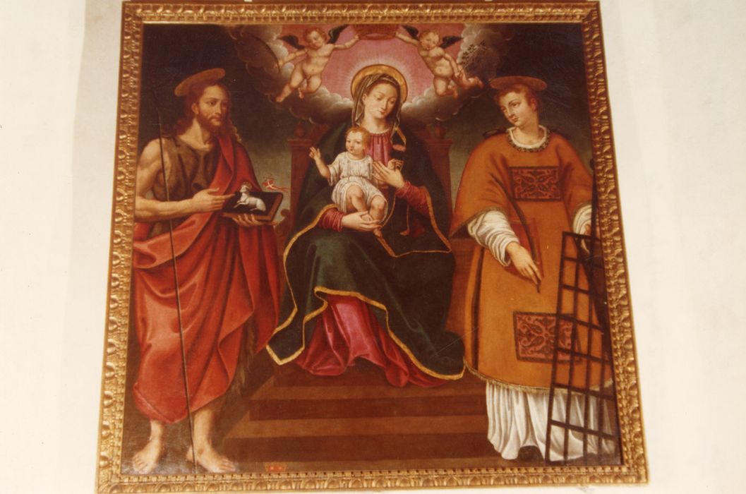 tableau : Vierge à l'Enfant entre saint Jean-Baptiste et saint Laurent