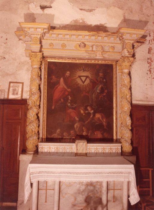 retable dit des Âmes du Purgatoire, tableau : la Sainte Trinité, sainte Agathe et les âmes du Purgatoire 