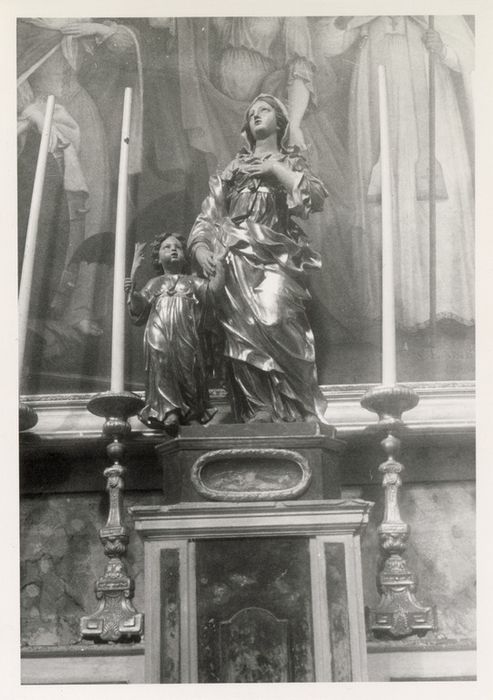 groupe sculpté : Saint Cyr et Sainte Julie