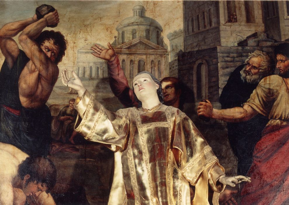 statue : Saint Étienne, vue partielle