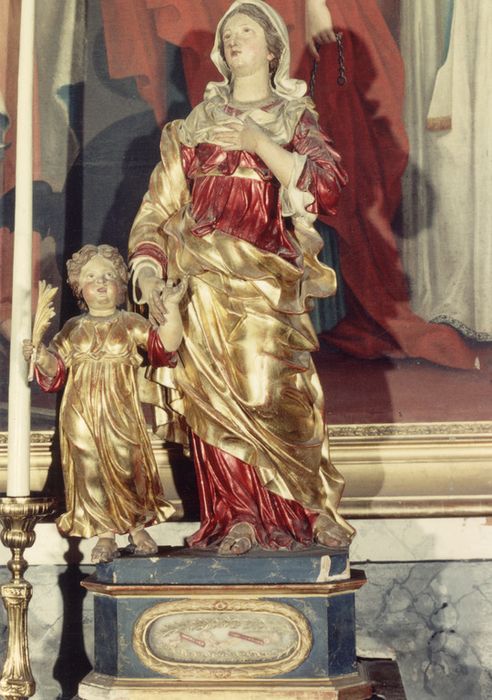 groupe sculpté : Saint Cyr et Sainte Julie